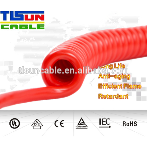 PU coiled cord multicore flexible sprial cable